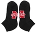 Black No Show N Huskers Footie Sock - AU-A7114