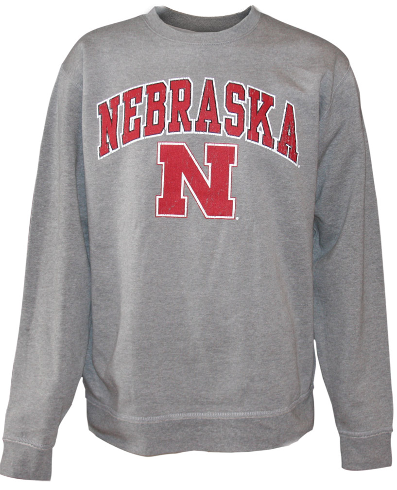 Classic Grey Crew Nebraska Sweatshirt