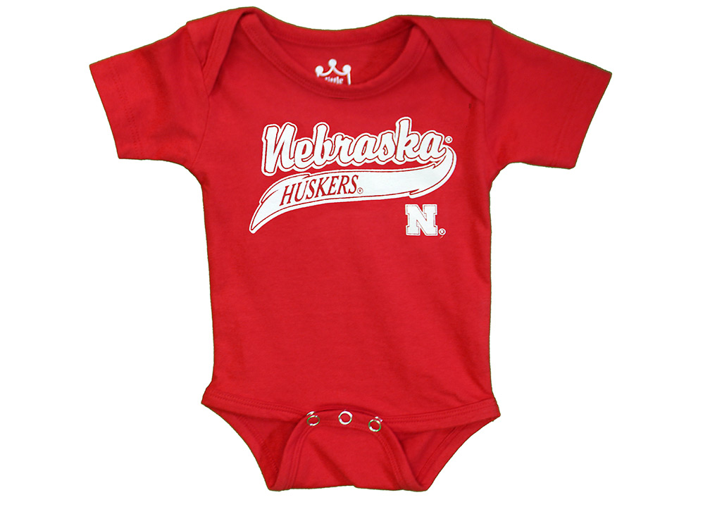 Infant Red Nebraska Cotton Onesie Little King