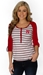 Ladies Husker Baseball Striped Henley - AT-60145