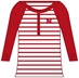 Ladies Husker Baseball Striped Henley - AT-60145