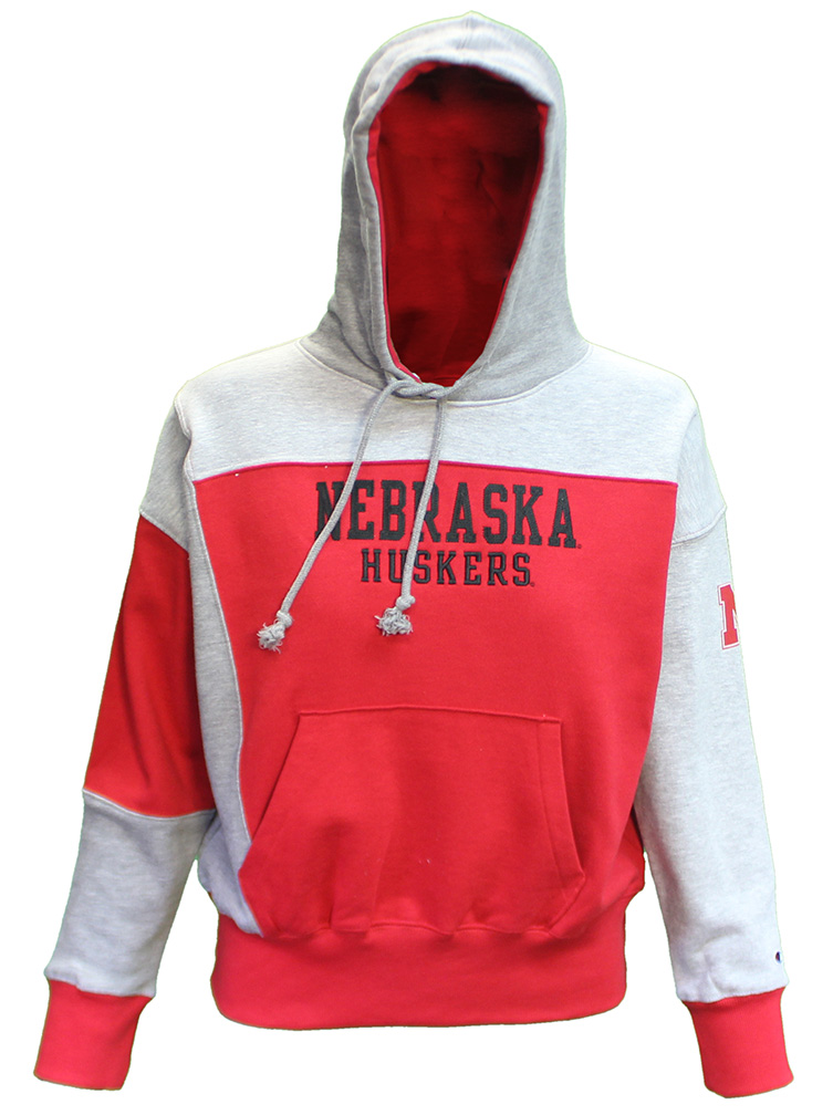 Ladies Champion Nebraska Huskers Patchwork Hoodie