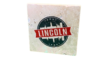 Lincoln Nebraska Mirror Skyline Stamp Stone Coaster Nebraska Cornhuskers, Nebraska  Kitchen & Glassware, Huskers  Kitchen & Glassware, Nebraska  Game Room & Big Red Room, Huskers  Game Room & Big Red Room, Nebraska Lincoln Nebraska Mirror Skyline Stamp Stone Coaster CoasterWorx  , Huskers Lincoln Nebraska Mirror Skyline Stamp Stone Coaster CoasterWorx  