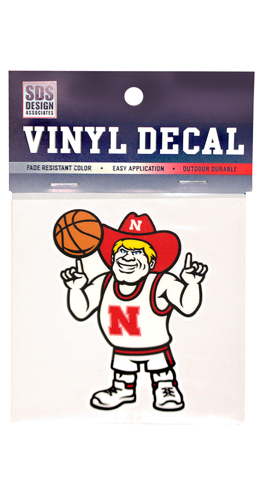 Nebraska 3 Inch Herbie Basketball Vinyl Decal SDS
