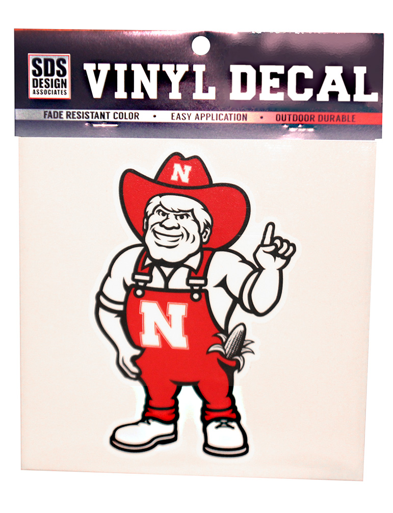 Nebraska 6 Inch Red And White Herbie Husker Vinyl Decal SDS