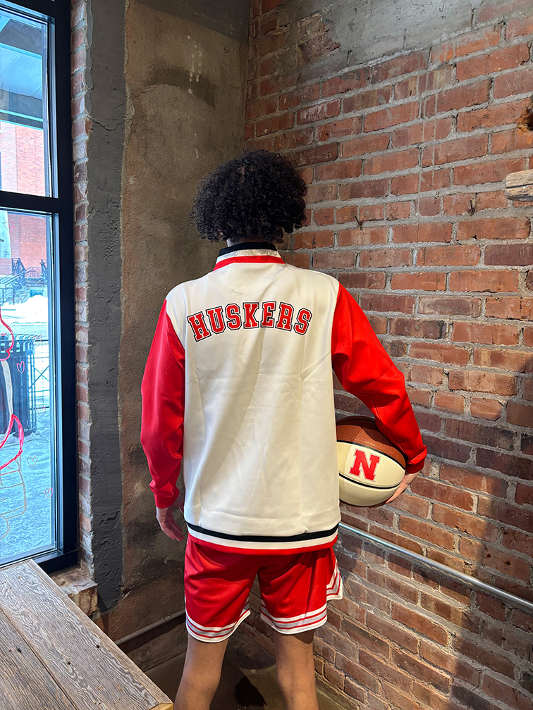 White Nebraska Basketball Retro 1/4 Zip 19nine