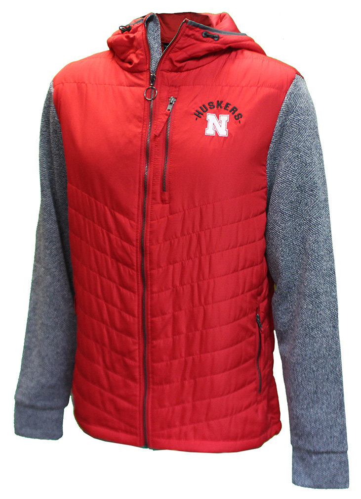 Nebraska Huskers Herringbone Full Zip Hooded Jacket