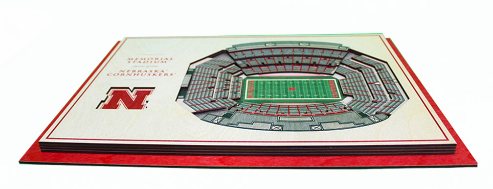 3D Nebraska outlets Cornhuskers Memorial Stadium Wall Art 12x16