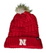 Nebraska Theta Fur Pom Cuffed Knit - HT-C8657