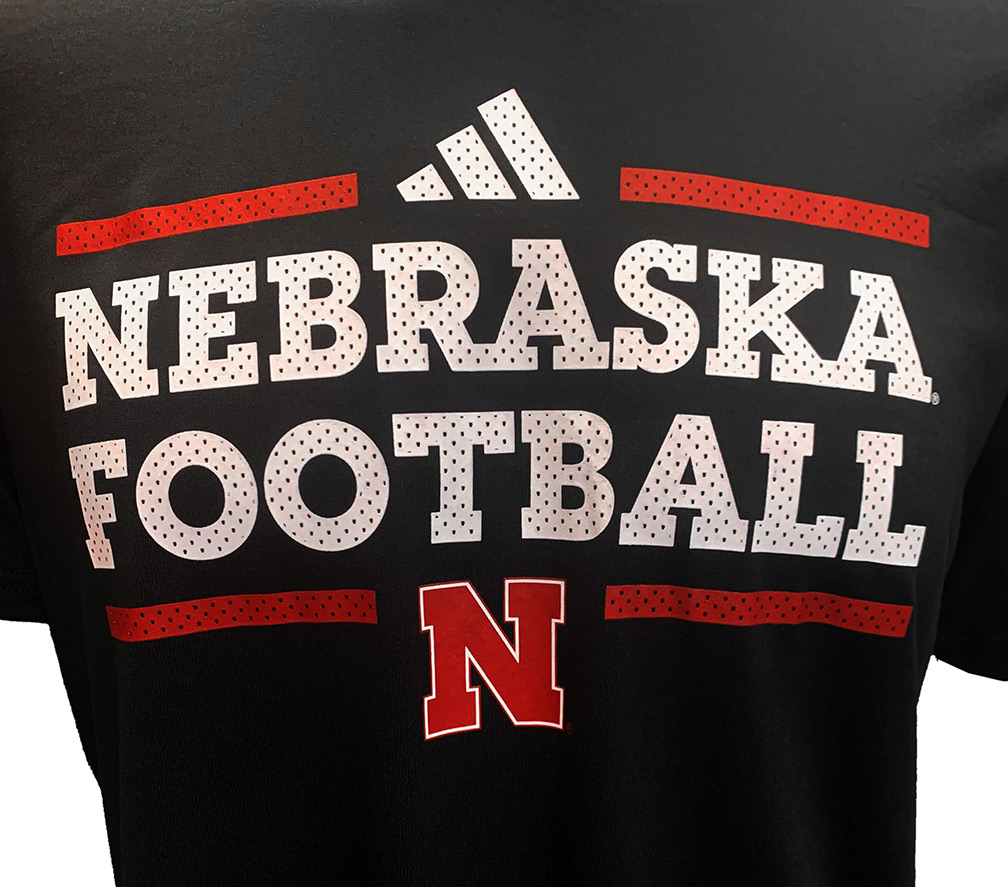 Adidas Black Nebraska Football SS Pregame Tee