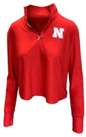 Womens Nebraska Dash Quarter Zip Crop Windshirt Nebraska Cornhuskers, Nebraska  Ladies Outerwear, Huskers  Ladies Outerwear, Nebraska  Ladies, Huskers  Ladies, Nebraska Womens Red Nebraska Dash 1/4 Zip Windshirt Colosseum, Huskers Womens Red Nebraska Dash 1/4 Zip Windshirt Colosseum