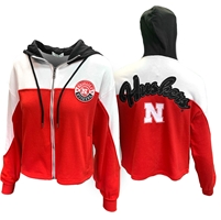 Womens Nebraska Huskers Erin Andrews Full Zip Hoodie Nebraska Cornhuskers, Nebraska  Ladies Sweatshirts, Huskers  Ladies Sweatshirts, Nebraska  Ladies, Huskers  Ladies, Nebraska  Zippered, Huskers  Zippered, Nebraska Womens Colorblock Nebraska Huskers FZ Hoodie Wear By Erin Andrews, Huskers Womens Colorblock Nebraska Huskers FZ Hoodie Wear By Erin Andrews