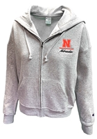 Womens Nebraska Powerblend Champion Full Zip Nebraska Cornhuskers, Nebraska  Ladies Sweatshirts, Huskers  Ladies Sweatshirts, Nebraska  Ladies, Huskers  Ladies, Nebraska  Zippered, Huskers  Zippered, Nebraska Womens Heather Grey Nebraska Powerblend Full Zip Champion, Huskers Womens Heather Grey Nebraska Powerblend Full Zip Champion