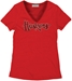 WOMENS RED V-NECK S/S TISSUE TEE W/ 'HUSKERS' IN BLING - AT-53624