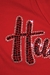 WOMENS RED V-NECK S/S TISSUE TEE W/ 'HUSKERS' IN BLING - AT-53624