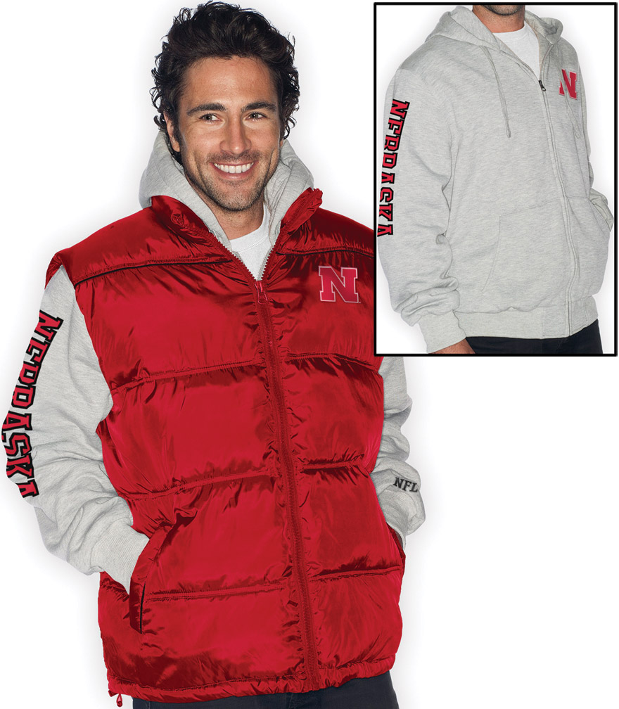 Red vest with on sale hood