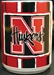 BLACK & RED STRIPED MUG W/ N HUSKERS - KG-50155